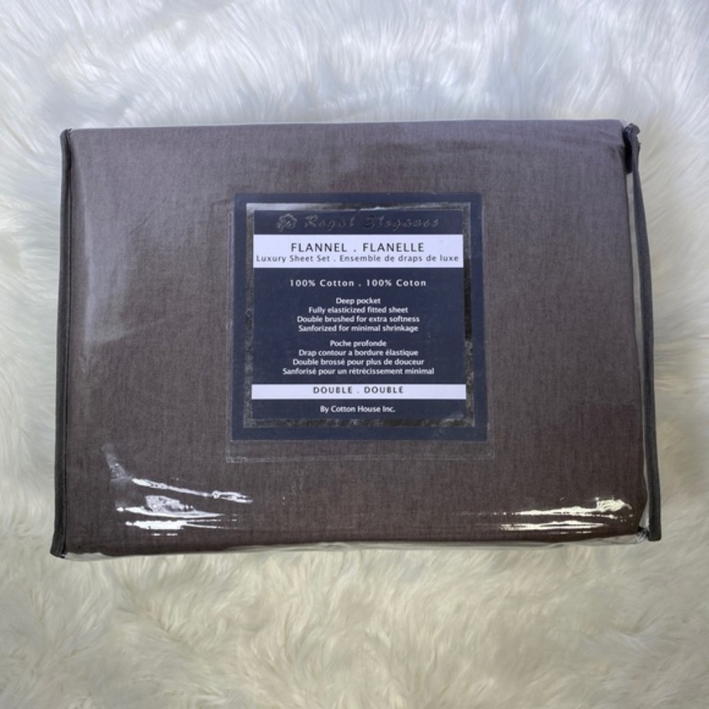 ⭐️FINAL STOCK⭐️Full 4pc Charcoal Flannel Bedsheets